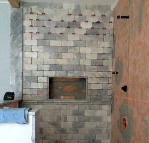 Niche tile installation by JR Carpentry & Tile.